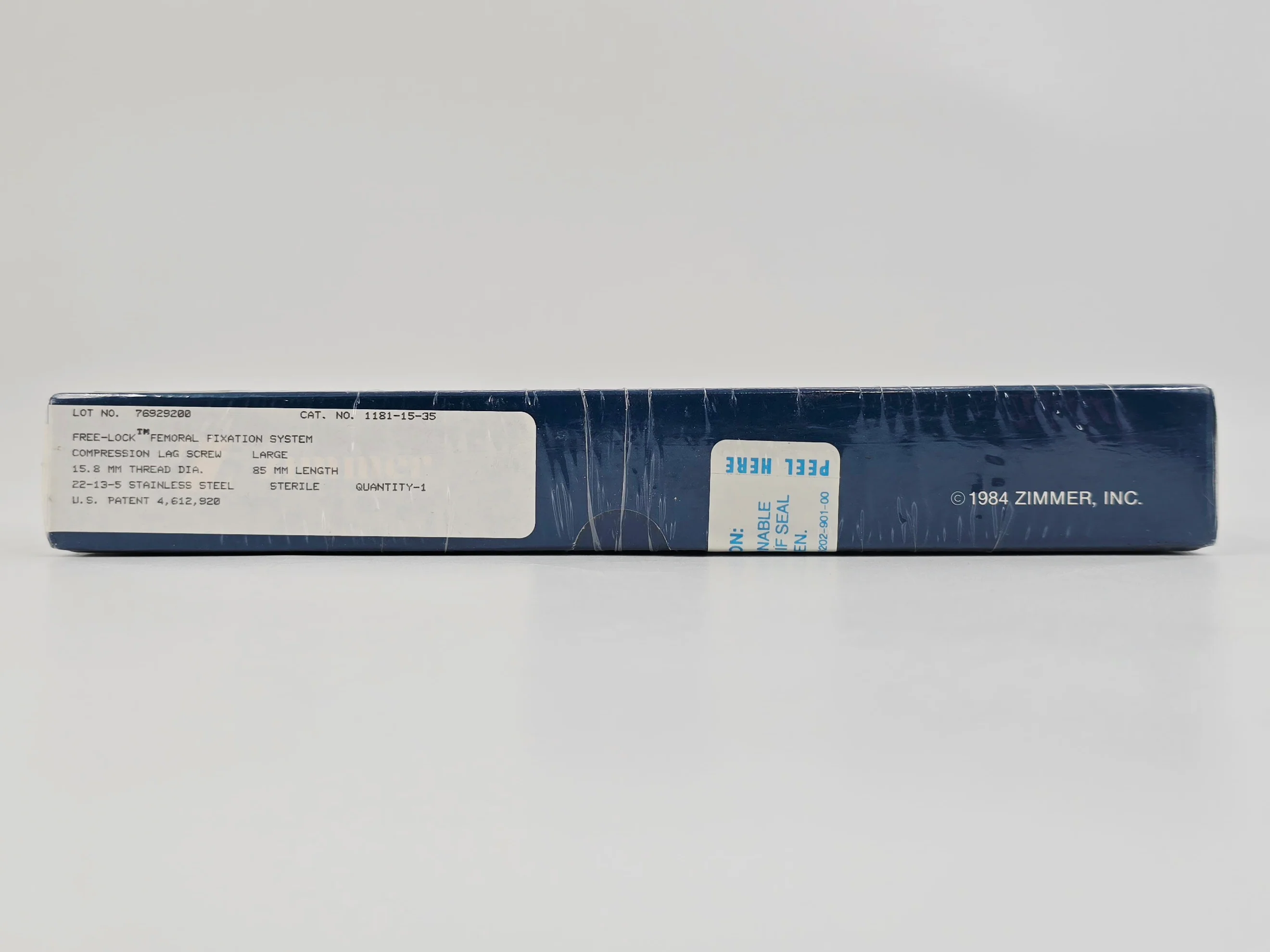 Zimmer Biomet 1181-15-35 Free-Lock Femoral Fixation System Compression Lag Screw Large 15.8mm 85mm Length BX/1 - Image 2