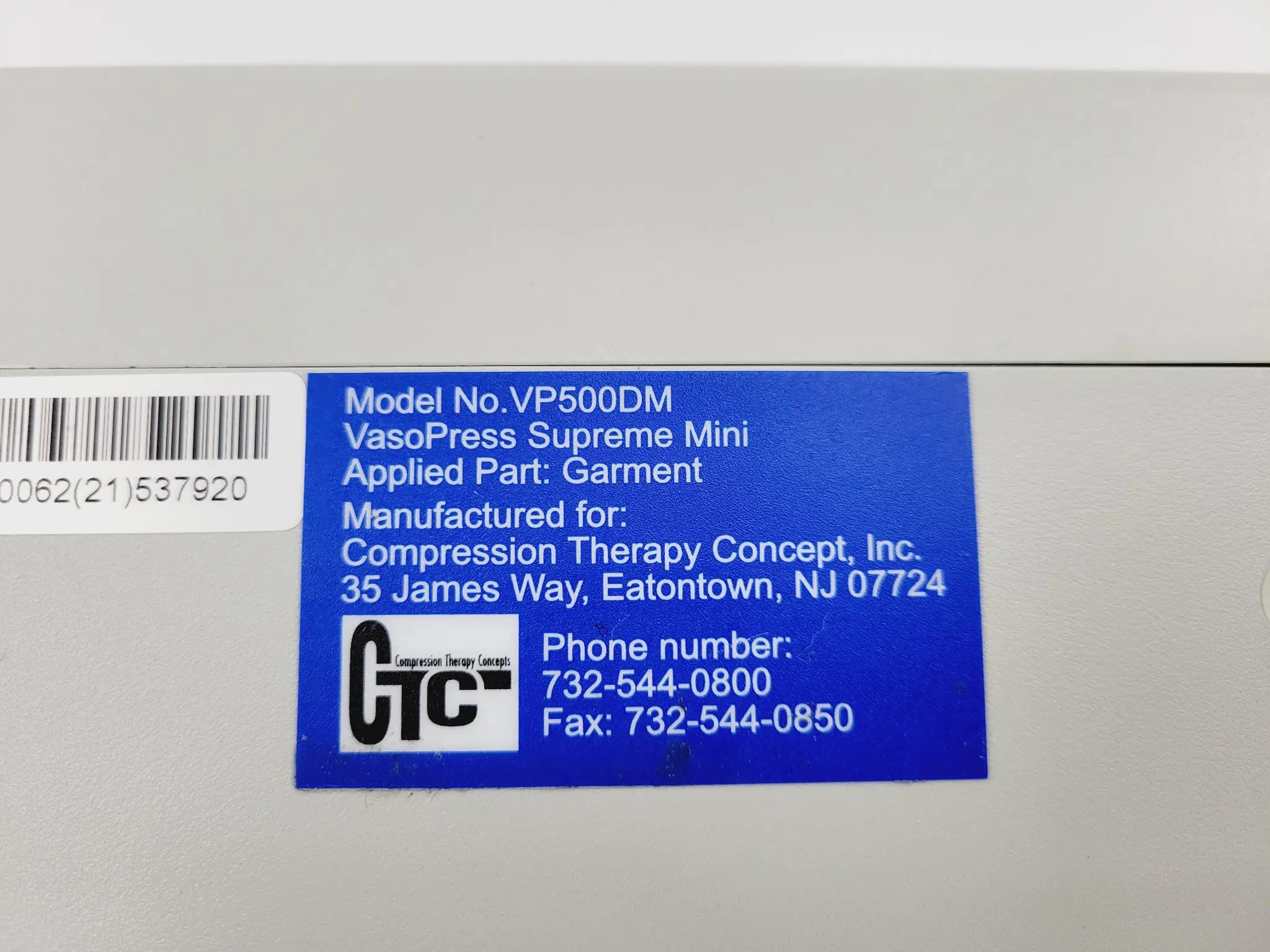 Zimmer CTC VP500DM Supreme Mini DVT Pump w/ Hoses & Medium Set of 2 Calf Sleeves - Image 7