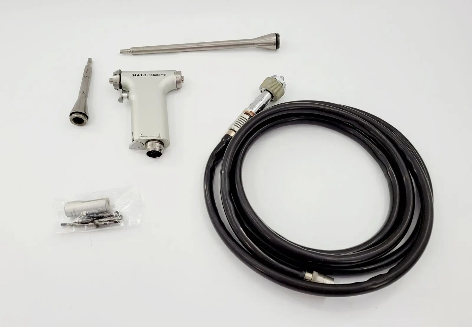 Zimmer Hall 5052-41 Cebotome Drill Handpiece w/ 5052-10 Pneumatic Air Hose & Accessories Set - Image 2