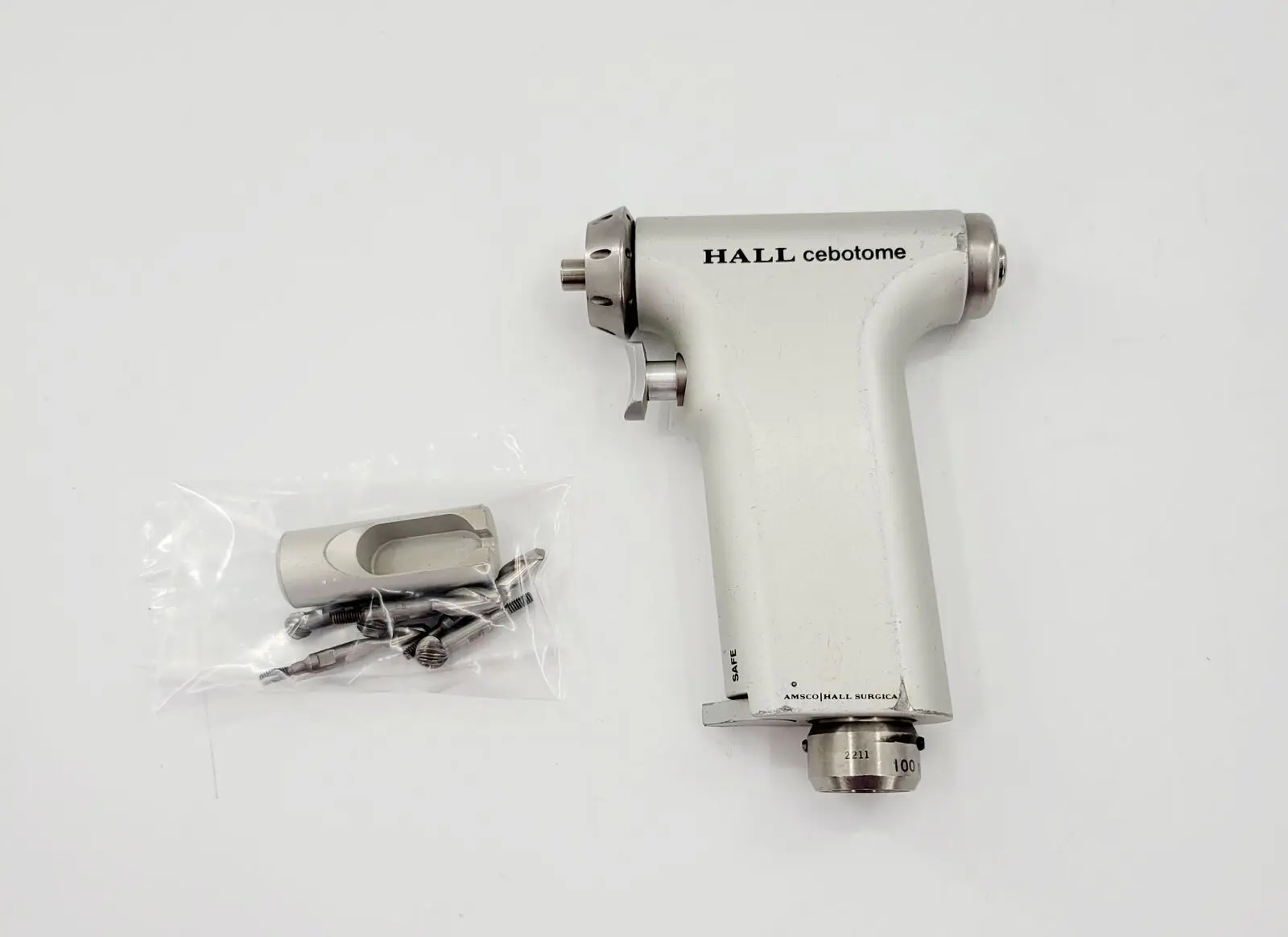 Zimmer Hall 5052-41 Cebotome Drill Handpiece w/ 5052-10 Pneumatic Air Hose & Accessories Set - Image 5