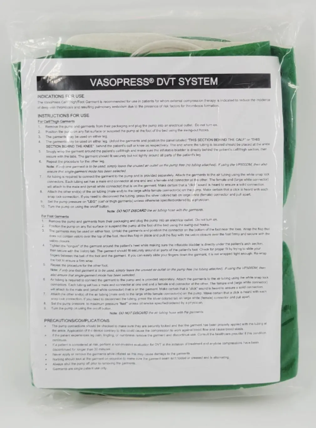 Zimmer VP501LG Vaspress Compression Therapy Green Calf Garment Large 24" - Image 3